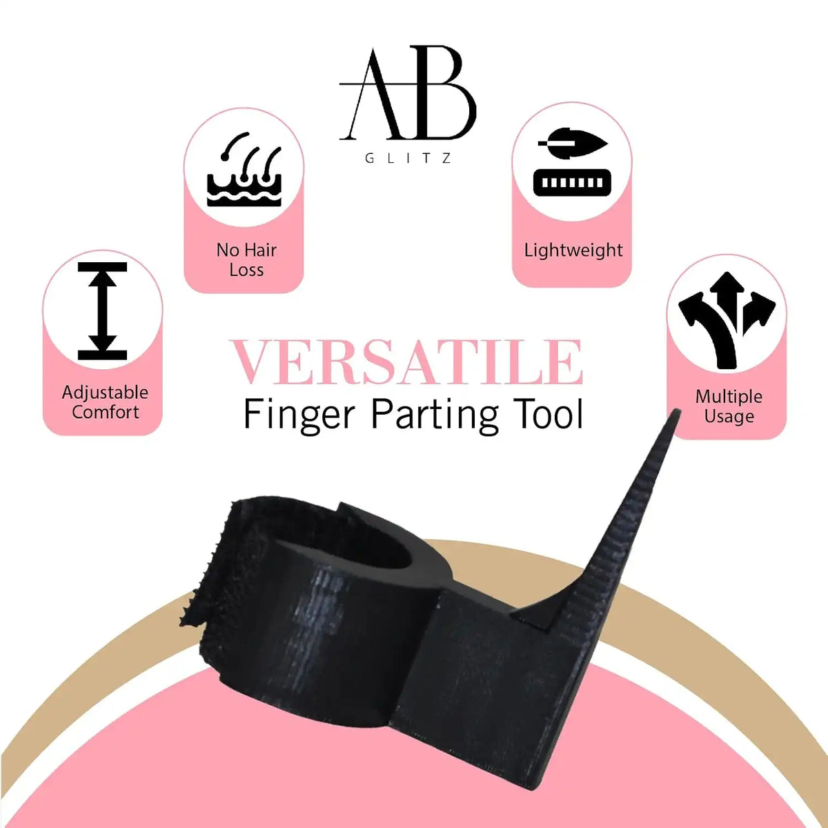 Royalty Headwear The Braid Aid Adjustable Finger Tool - Stitch Braiding Tool, Lightweight Hair Separating Comb - Great for Any Hair Type - Pack of 2