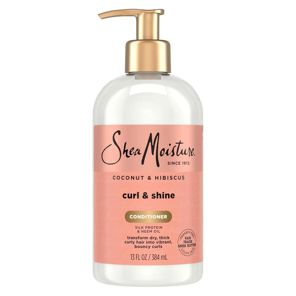 Shea Moisture Curl & Shine Conditioner Coconut & Hibiscus, for Thick, Curly Hair to Moisturize & Soften, 13 oz