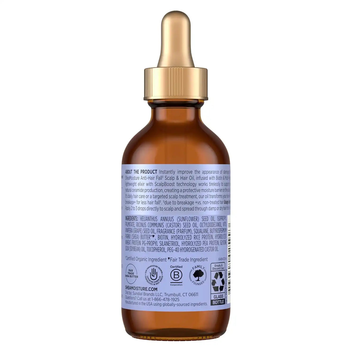 SheaMoisture Scalp & Hair Oil, Anti-Hair Fall for Healthy Looking and Moisturized Scalp, with Biotin & Multi-Peptide ScalpBoost Technology, 2 oz,(Pack of 2)