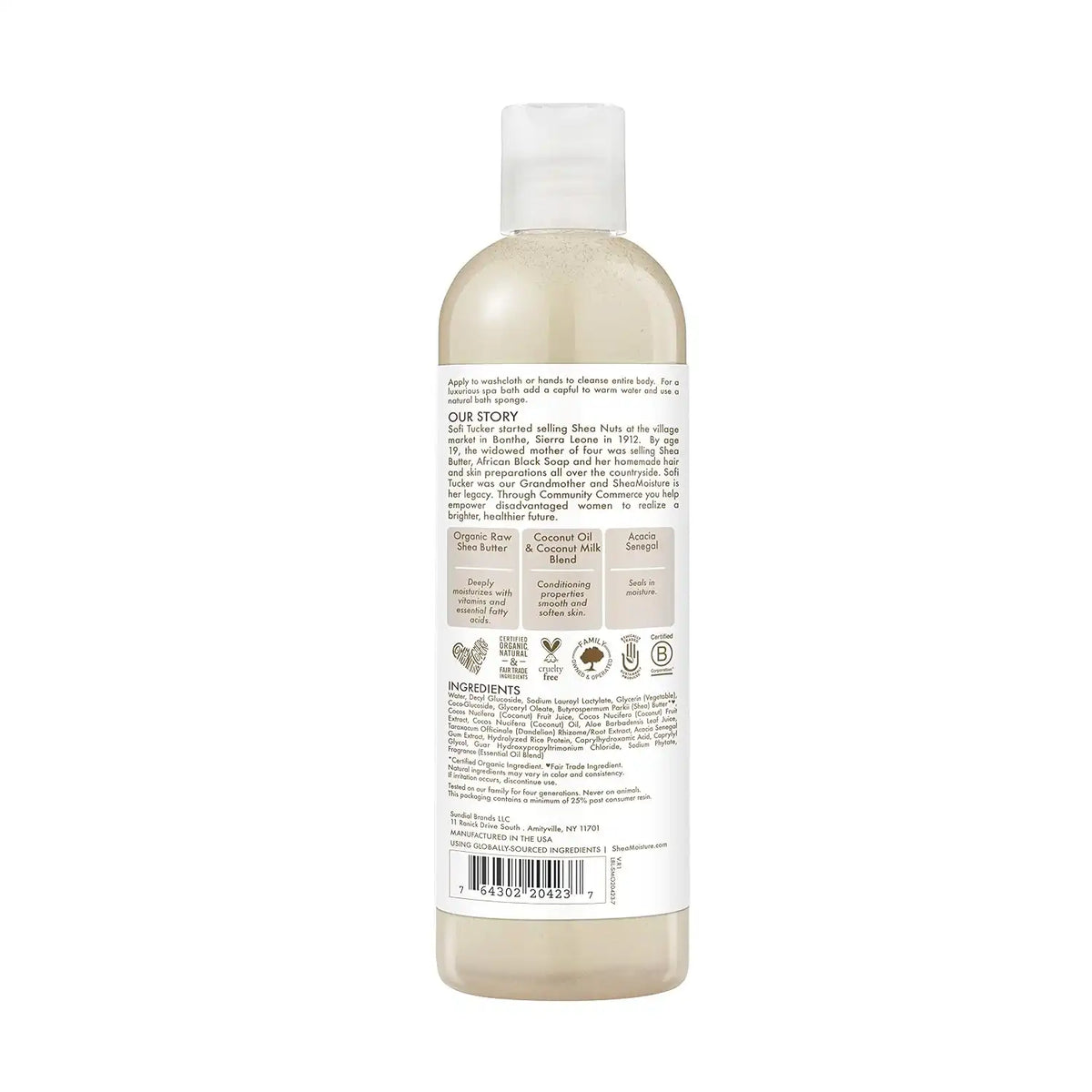 SheaMoisture 100% virgin coconut oil daily hydration bubble bath & body wash, 13 Fluid Ounce