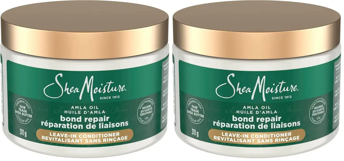SheaMoisture Bond Repair Leave-In Conditioner Amla Oil Protects Against Damage, Strengthens With Hydroplex Technology For Less Breakage With Restorative HydroPlex Infusion 11FlOz, (Pack of 2)