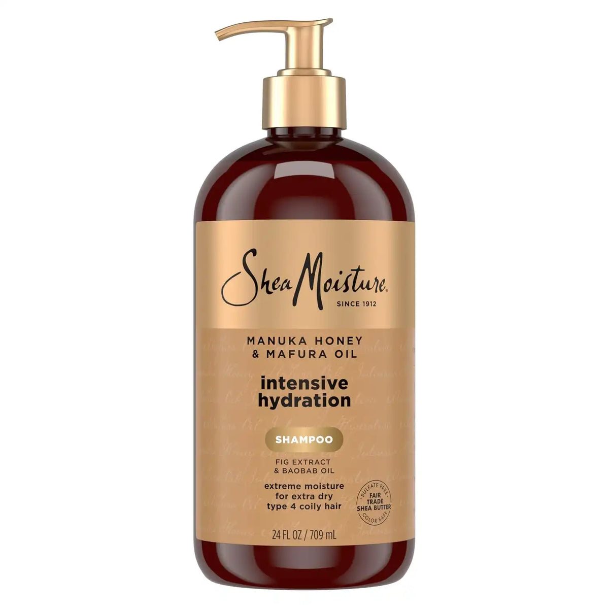 Shea Moisture Intensive Hydration Shampoo Manuka Honey & Mafura Oil, For Extra Dry, Damaged Hair, Sulfate-Free, 24 Fl Oz (Pack of 6)