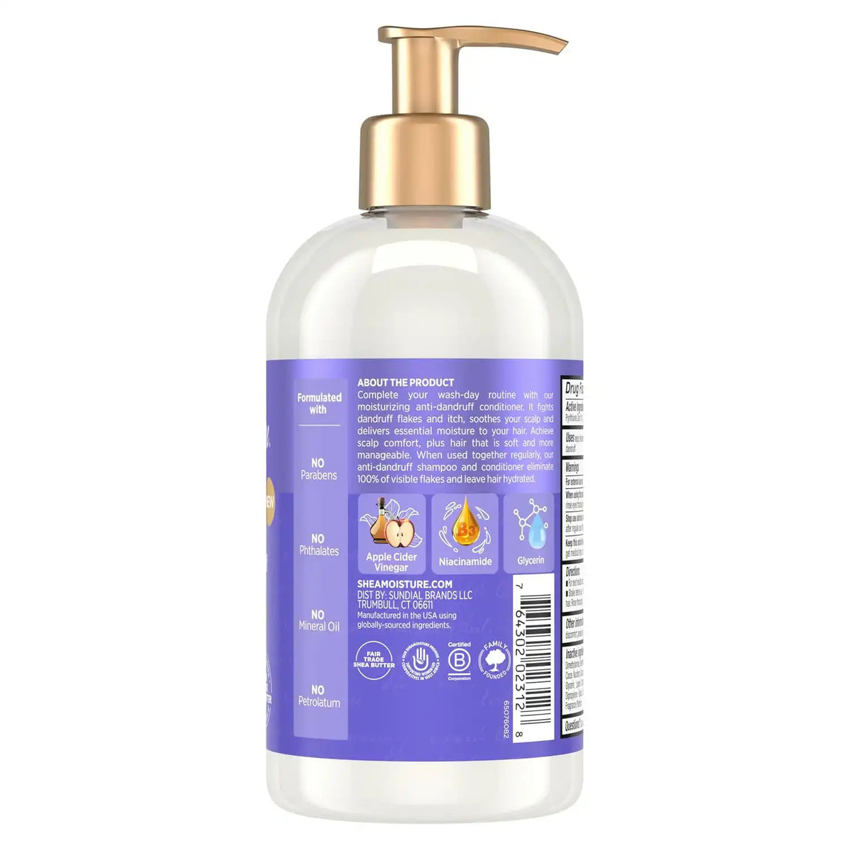 SheaMoisture Anti-Dandruff Conditioner Apple Cider Vinegar Niacinamide 13oz