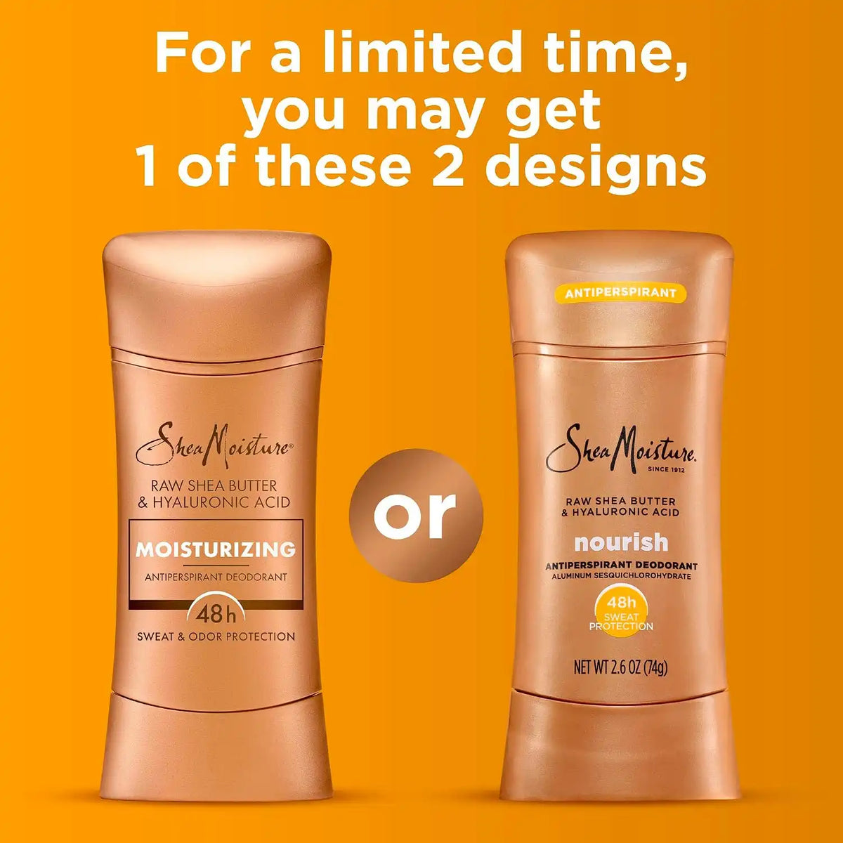 SheaMoisture Antiperspirant Deodorant Stick Moisturizing Raw Shea Butter & Hyaluronic Acid for 48HR Sweat & Odor Protection with No Parabens-& No Mineral Oil 2.6 oz,(Pack of 4)