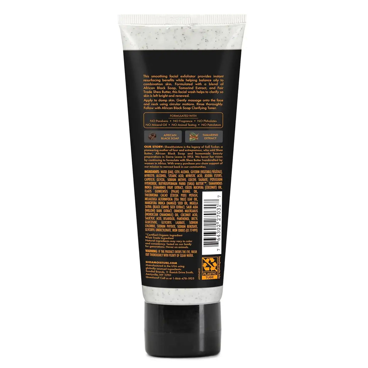 Sheamoisture Facial Wash and Scrub for Blemish Prone Skin African Black Soap to Clarify Skin 4 oz